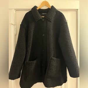 Like New! Black Sherpa Teddy Bear Coat Jacket Fleece (XXL)